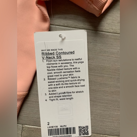 NWT 🍋 Lululemon Ribbed Contoured V-Neck Yoga Short Sleeve - Picture 8 of 8